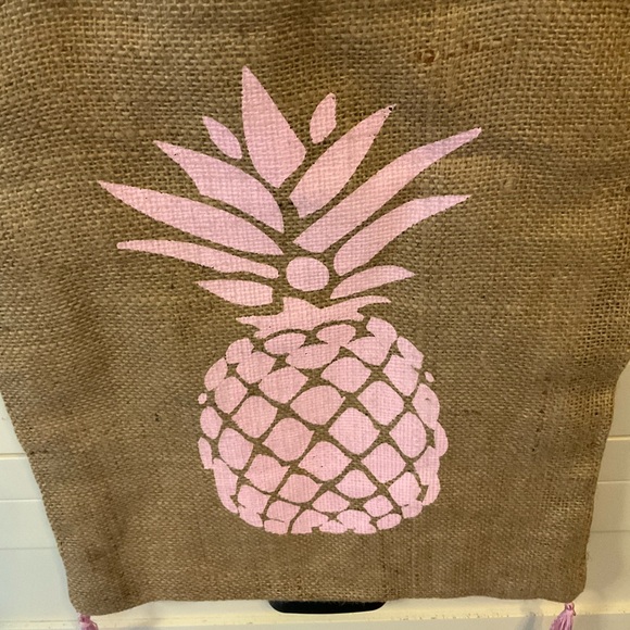 Pink Pineapple Jute Tote Bag - Picture 2 of 4